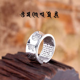 Sterling Silver Buddhist Mantra Ring - Exquisite Craftsmanship