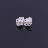 Sterling Silver Pearl Blossom Earrings for Women