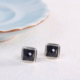 Elegant S925 Silver Onyx Studs for Men