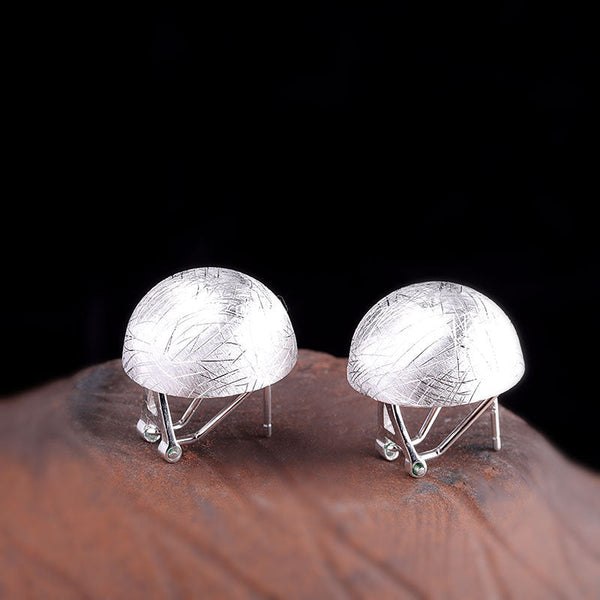 S925 Sterling Silver Hand-Engraved Sphere Earrings