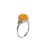 Sterling Silver Yellow Gemstone Honey Bee Ring