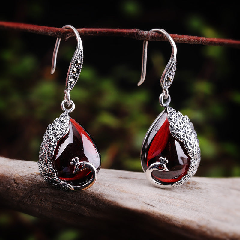 Elegant Sterling Silver Garnet Earrings for Women