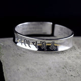 Sterling Silver Inscribed Adjustable Couples Rings - 925