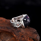 Sterling Silver Galaxy Stone Ring - Women's Elegance