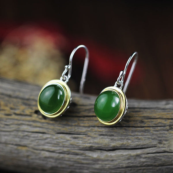 Elegance 925 Silver Jade Earrings for Women