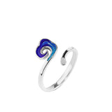 Sterling Silver Wave Ring - Adjustable, Elegant Design