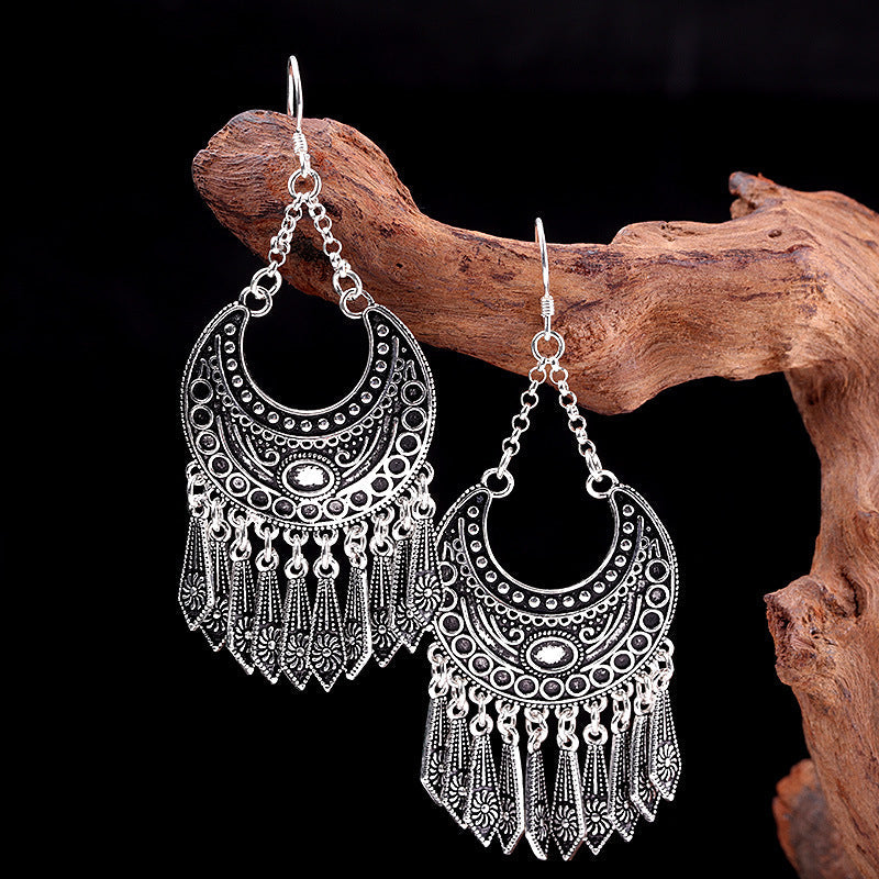 Vintage 925 Silver Chandelier Earrings - Elegant Design