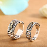 S925 Silver Sunflower Couple's Rings -  Edition