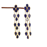 Lapis Lazuli Teardrop Cascade Earrings for Women