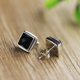 Elegant S925 Silver Onyx Studs for Men