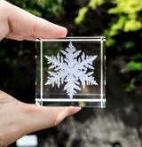 Winter snowflake cube, snow cube, paperweight, christmas snow home decor room decoration shelf sitter ambient builder decor