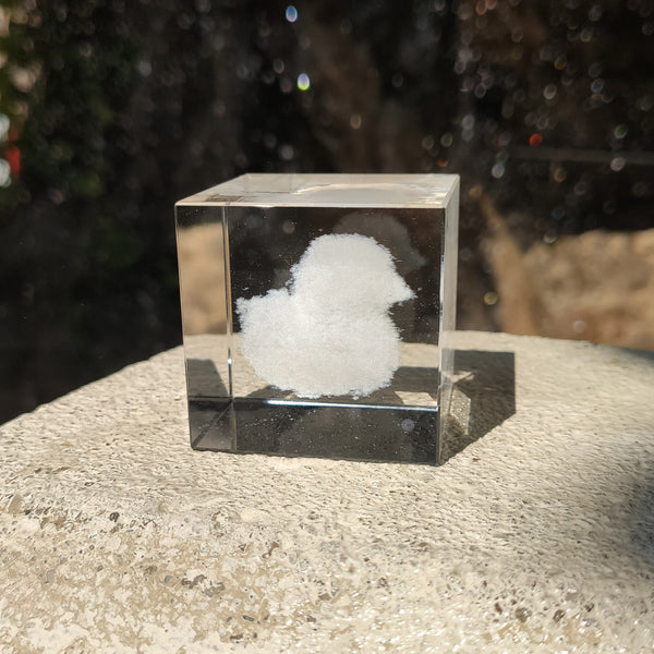 FLOWING WHITE CLOUD Duck, Cute Duck Crystal, Lightweight Clear Charm Décor, Kids Room Toy Best Crystal Cube Gift For Toddler