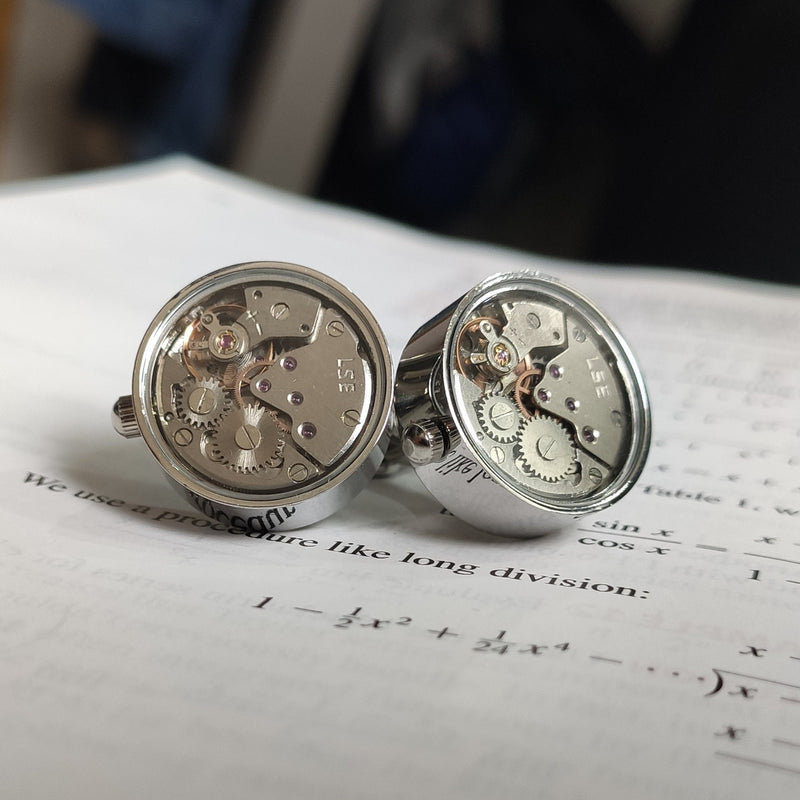 Movable Watch Cufflinks, Wedding Cufflinks, Watch Movement, Mens Gift, Steampunk Watch, Watch Cufflinks, Fathers Day Gift