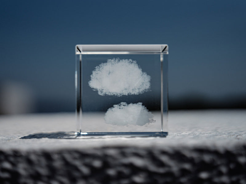 Crystal double cloud cube, Wolke, sky, nuage cloud sculpture, paperweight, shelf sitter decor, crystal decoration, home decor, sky cute gift