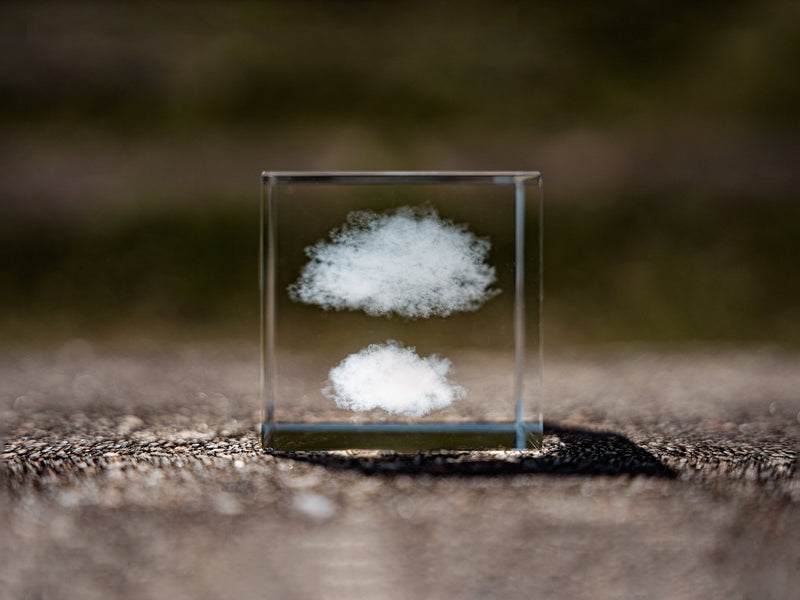 Crystal double cloud cube, Wolke, sky, nuage cloud sculpture, paperweight, shelf sitter decor, crystal decoration, home decor, sky cute gift