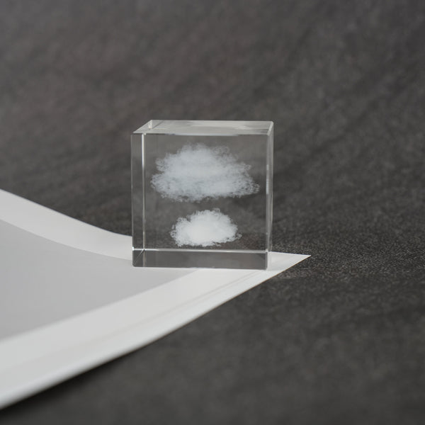 Crystal double cloud cube, Wolke, sky, nuage cloud sculpture, paperweight, shelf sitter decor, crystal decoration, home decor, sky cute gift