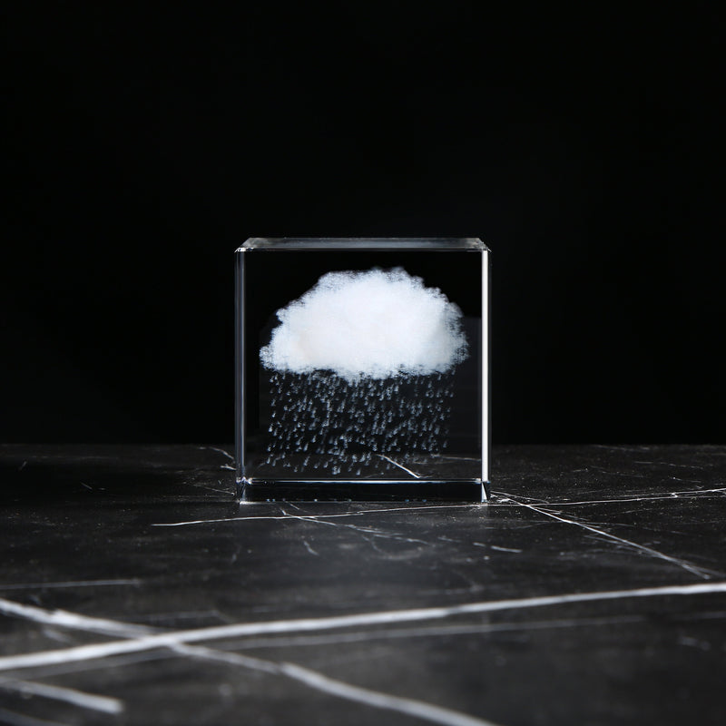 Crystal cloud rain cube, Wolke, sky, rain, cloud sculpture, paperweight, shelf sitter decor, crystal decoration, home decor, sky cute gift